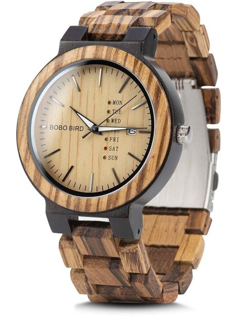 Men's Brown Multi-Functional Quartz Lightweight Handmade Wrist Wooden Watch